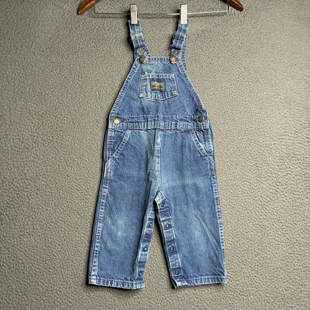 Vintage OshKosh Bgosh Denim Overalls Made in USA 24 Months (2T) Vestbak 90s Bib